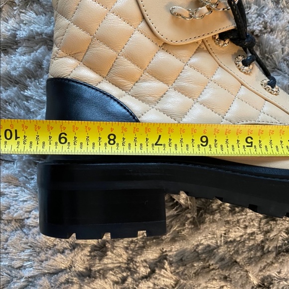 Chanel 20A Beige Short Combat Boots - Picture 14 of 14